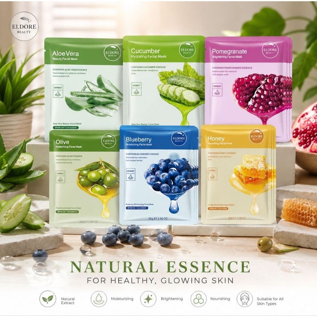 (BPOM)ELDORE Beauty Sheet Mask - Masker Wajah