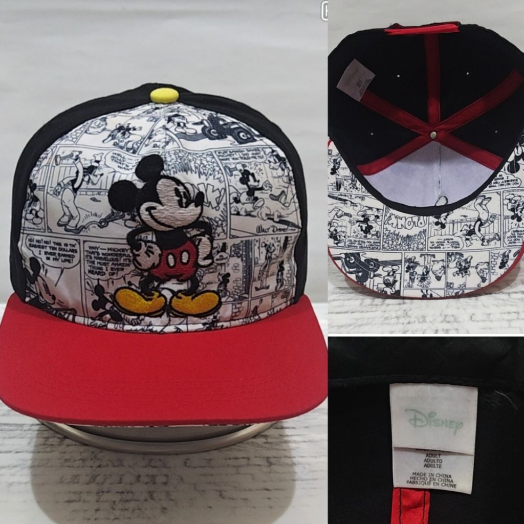 Topi Mickey Mouse 3tone Big Logo Snapback Authentic Ori 2nd
