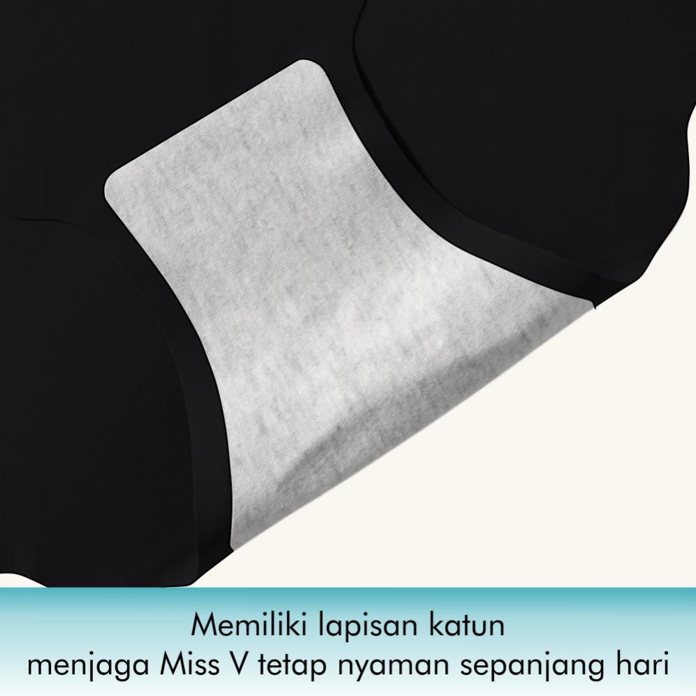 Fast Delivery Nudera Celana Dalam Wanita Seamless Hitam Premium Elastis | Lembut, Tidak Berbekas, Ny