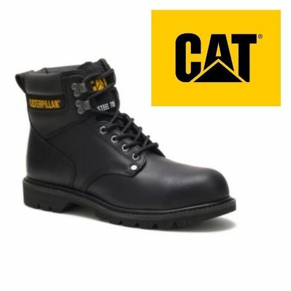 El Choir - Sepatu Caterpillar Second Shift Steel Toes Black Safety Boots Original
