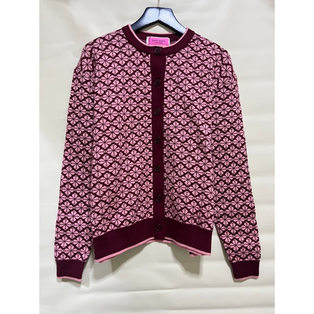 [ORIGINAL] Kardigan Kate Spade Flower Maroon | Cardigan women Kate Spade flower | Atasan wanita | Ca