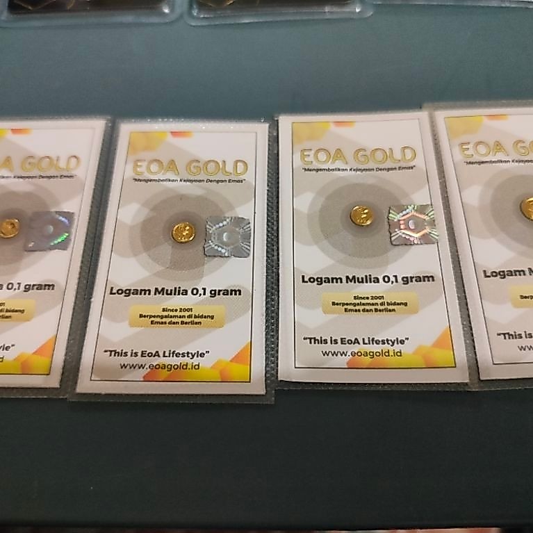 EOA GOLD Logam Mulia Regular 0.1 Gram 24 karat Emas Murni Investasi Aset Simpanan Emas