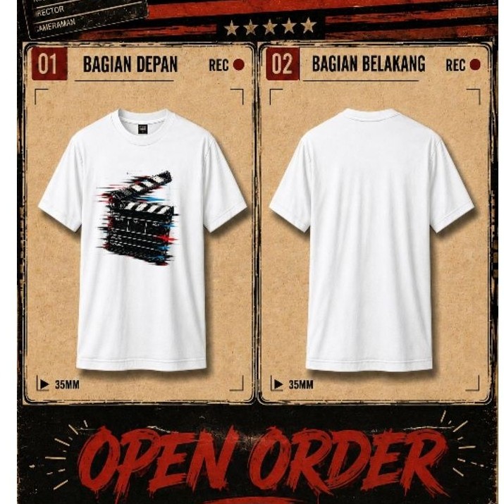 T-Shirt Film Street Culture Clapperboard Edition | Kaos Streetwear Film Crew Unisex