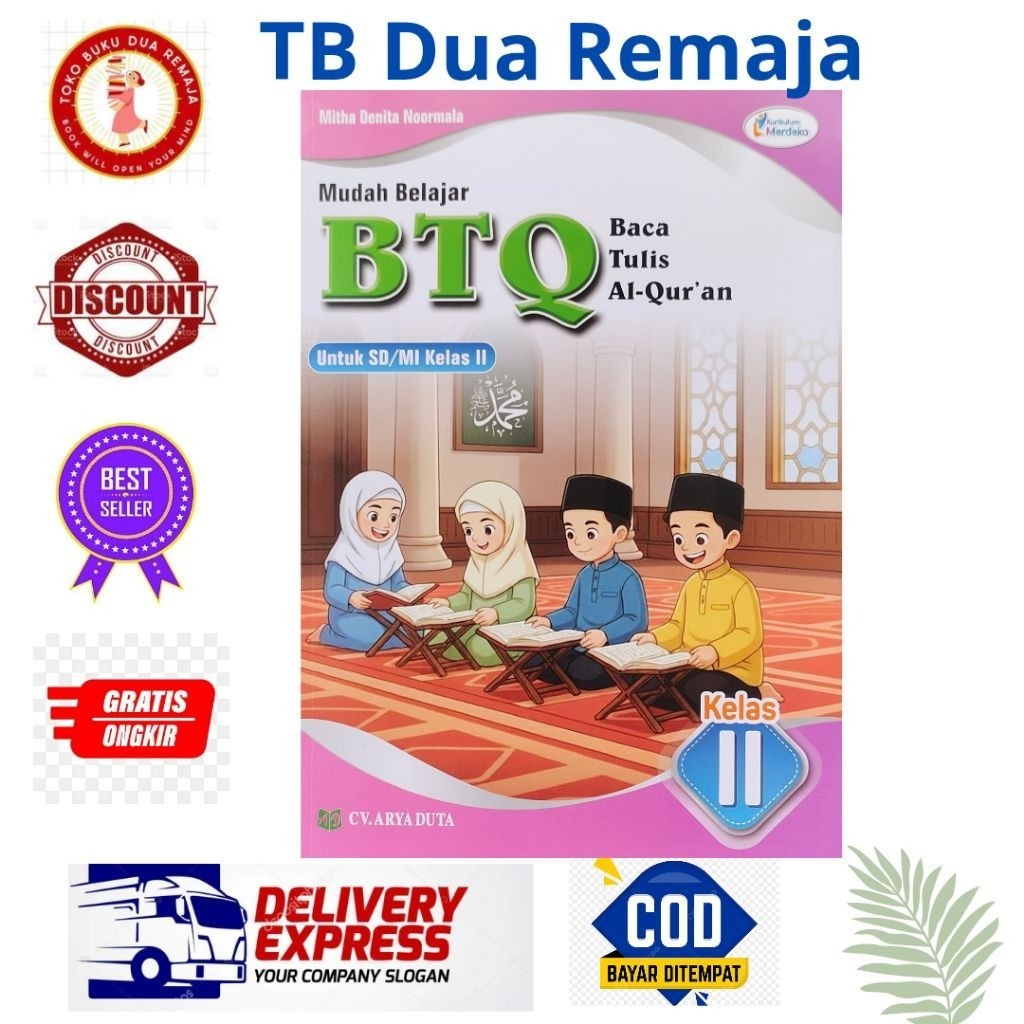 Buku BTQ / BACA TULIS ALQURAN  Kelas 2 SD/MI Penerbit ARYA DUTA Kurmer