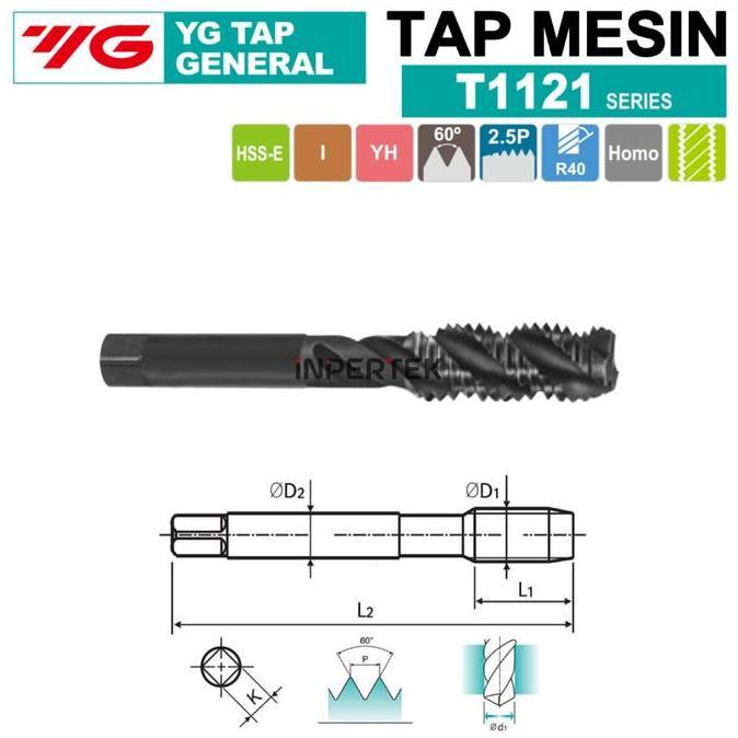 ISANOTEK Tap M6 YG Tap YG M6 Tap SPIRAL M6 Tap 6 Tap M6 Spiral YG TAP