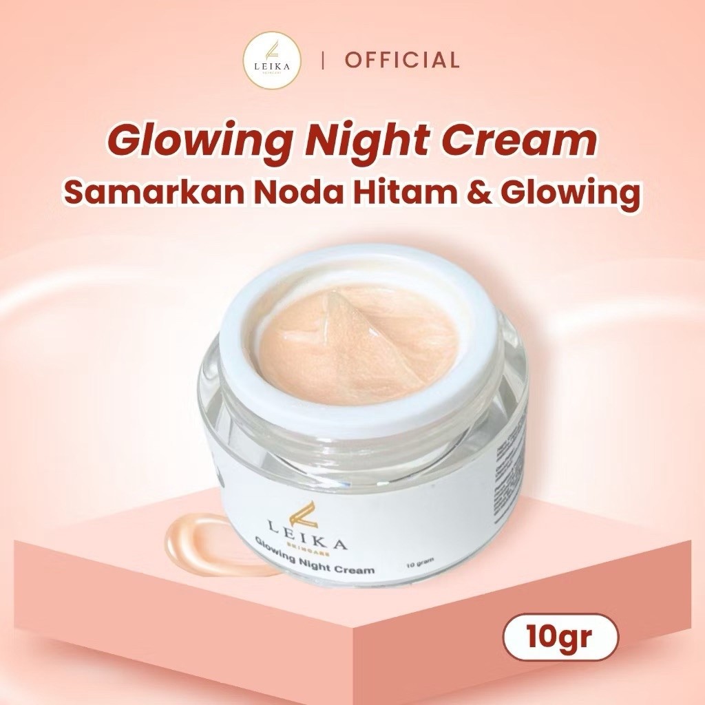 Kemasan Baru Leika Skincare Glowing Night Cream BPOM & Halal MUI
