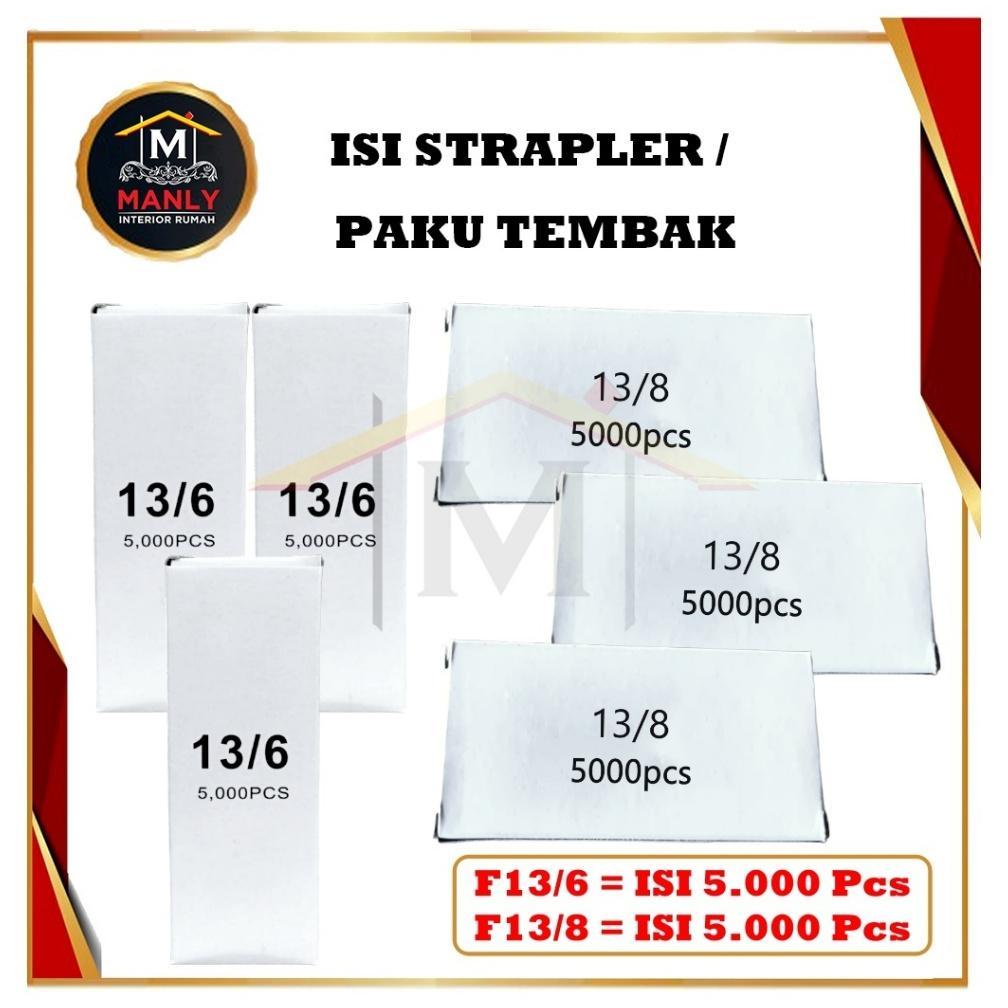 Isi Staples Tembak 13/8 / dan 13/6 isi 5.000 / Steples Jok Motor / Sofa / Kayu / Triplek