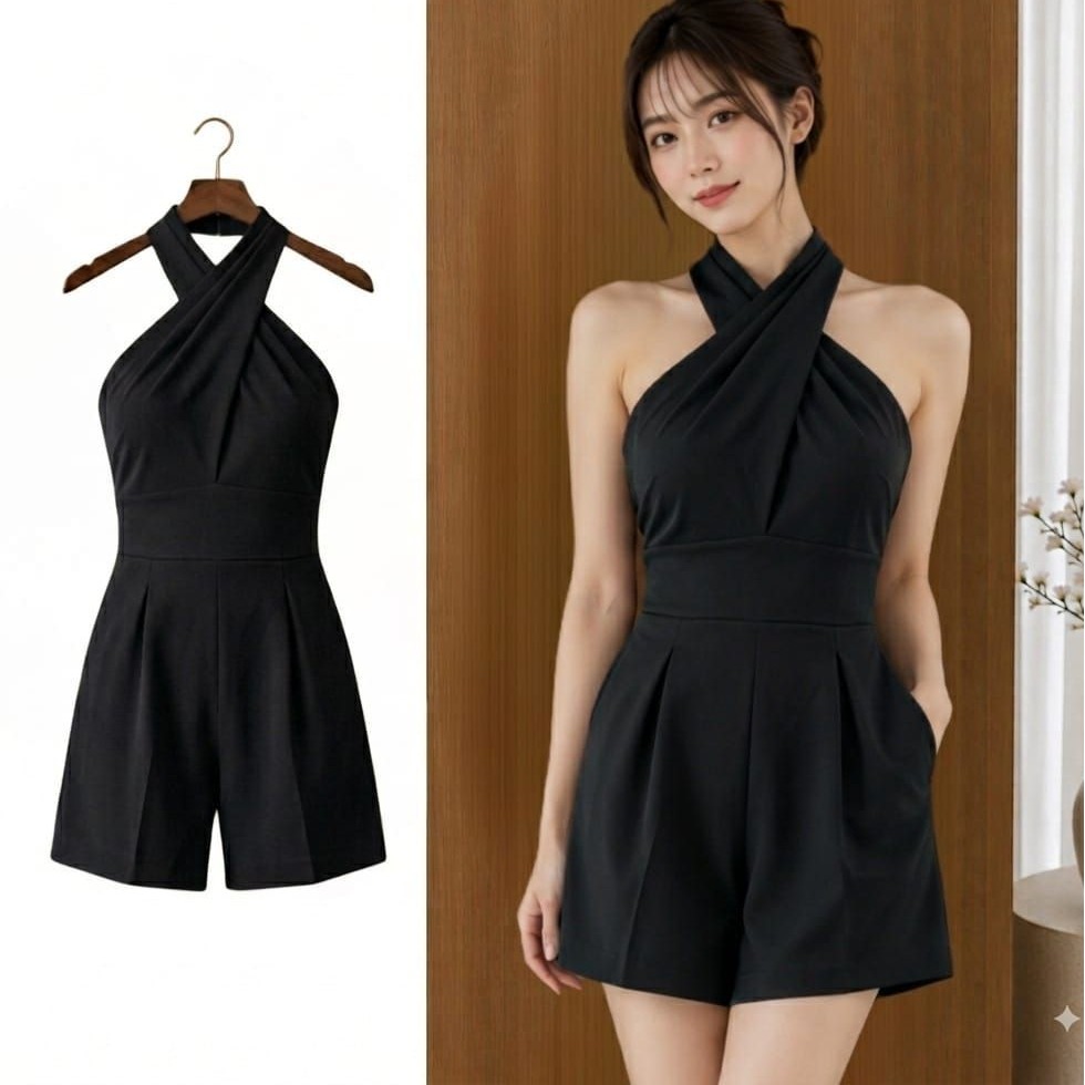 Luna jumpsuit wanita scuba