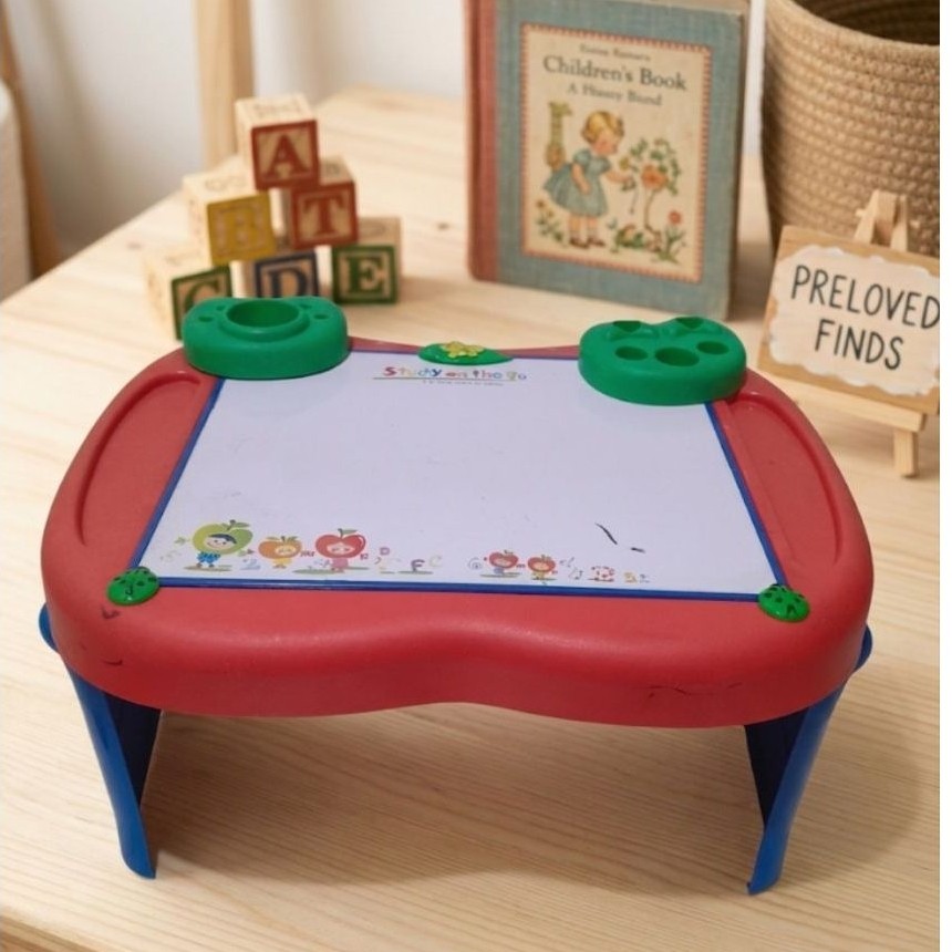PRELOVED Meja Belajar Lipat Anak dgn whiteboard dan ruang penyimpanan