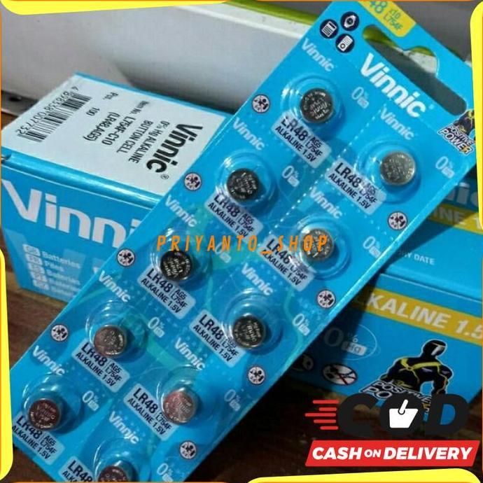 [] Baterai vinnic LR48 L754F AG5 batrai LR 48 AG 5 L 754 F batre LR-48 AG 5 Perlembar