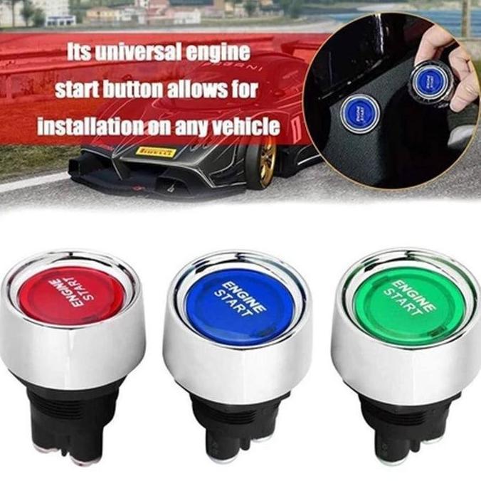 Promo Saklar Tombol Start LED 50A12V Universal Untuk Mobil Pengganti Starter Engine Keyless LED Swit
