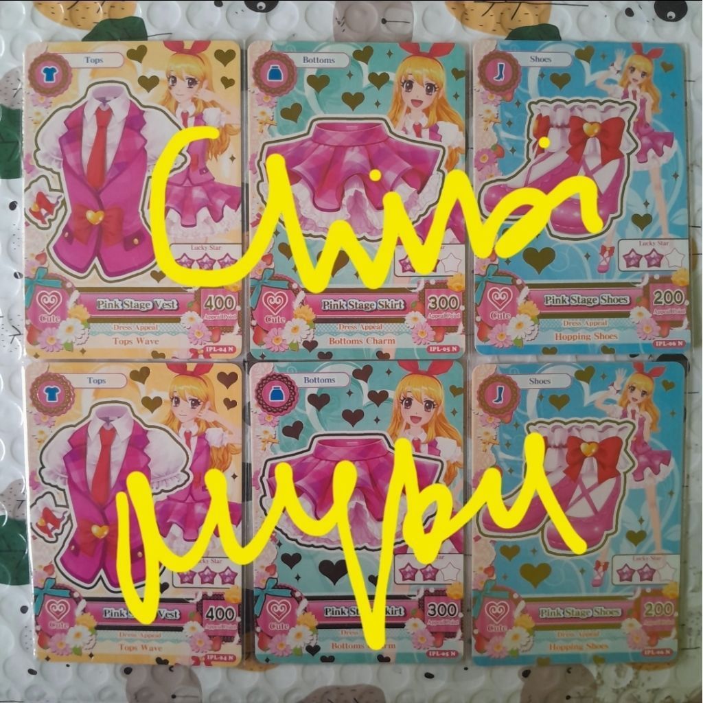 Aikatsu Card Cards Pink Stage Set IPL BETA Kartu Aikatsu