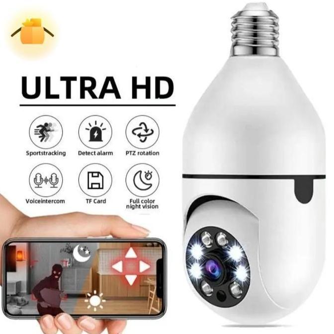 IP CCTV Camera Wifi 8MP Pro IP Kamera Bohlam 360 Derajat Panorama - CCTV BOHLAM
