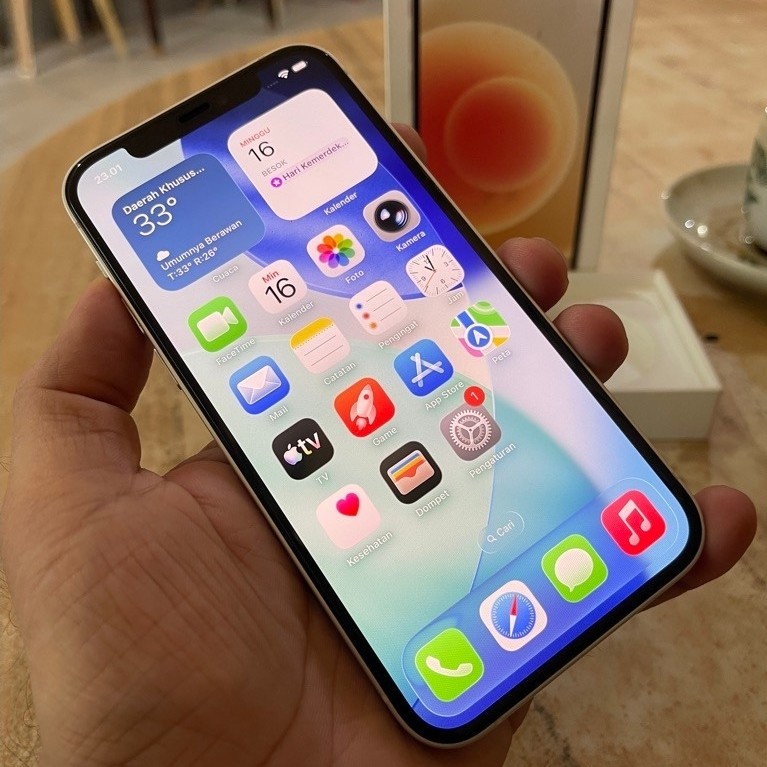 IPhone 12 64GB, IBox (White) || LengkapOriginalMantap ( Second )