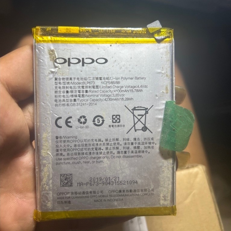 Baterai Ori Copotan BLP673 Oppo A3S / Baterai Oppo A3s