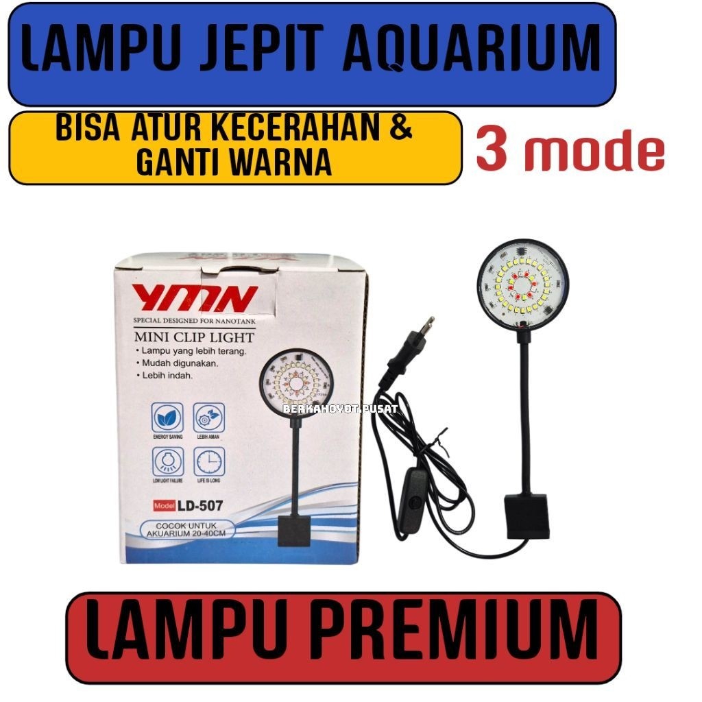 YMN LAMPU JEPIT AQUARIUM 3 MODE WARNA