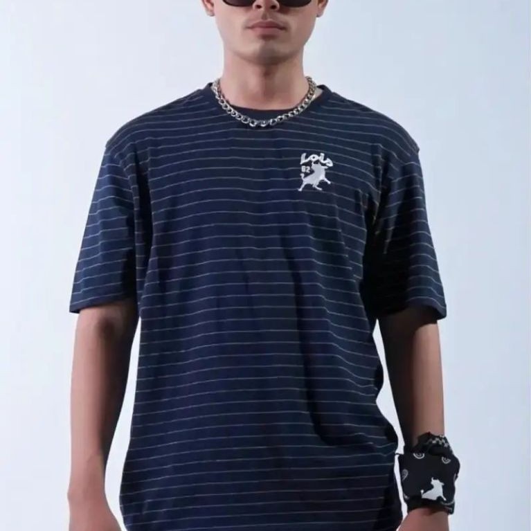 Lois Kaos Lengan Pendek KSL2436 ORIGINAL NAVY BIRU DONGKER