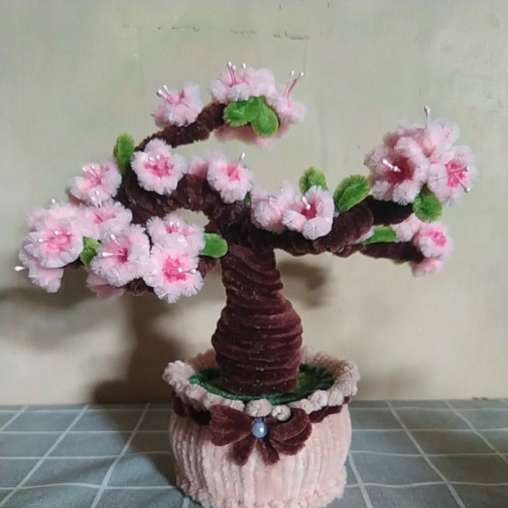 BUNGA BONSAI SAKURA KAWAT BULU / BUNGA SAKURA/BUNGA HIAS/BUNGA HIAS KAWAT BULU