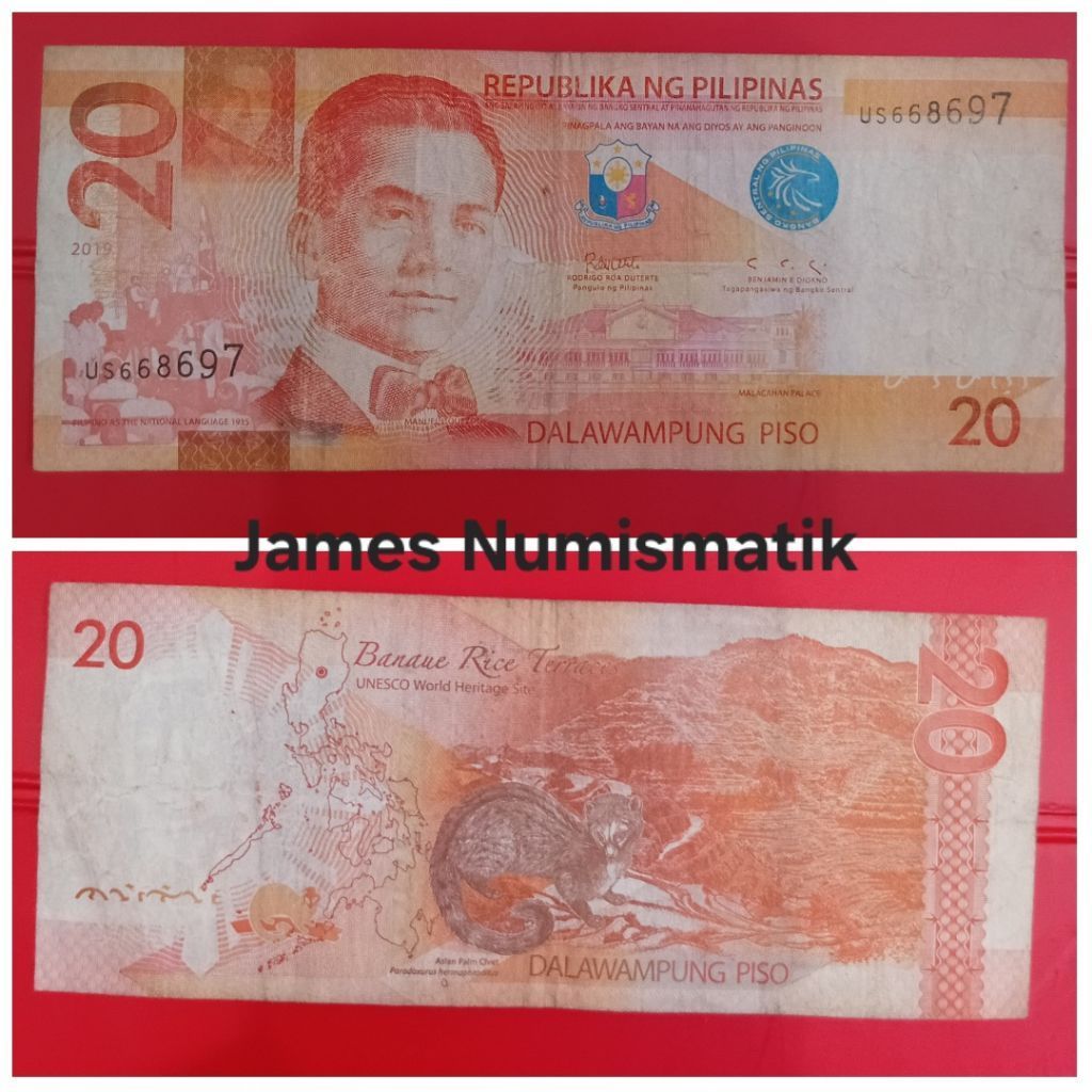 Uang Kuno Filipina 20peso VF jelek sesuai foto