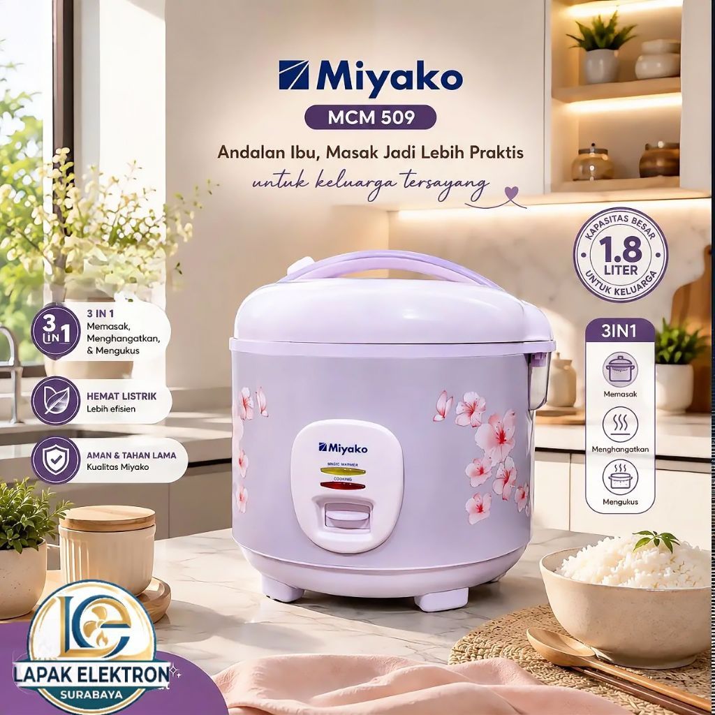 Magic Com 1.8 Liter Miyako MCM 509 / MCM-509