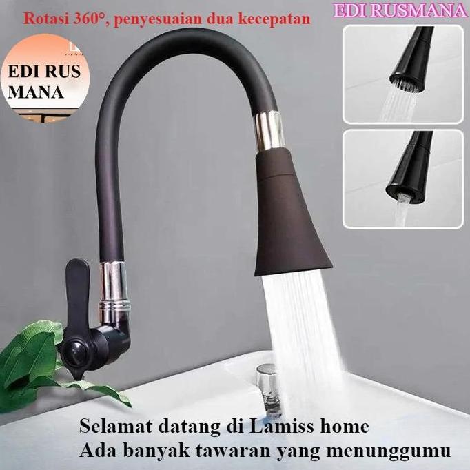 SUS 304 Kran Angsa Tembok Fleksibel Kran Cuci Piring Dapur Fleksibel / Kran Dapur / Kran Wastafel