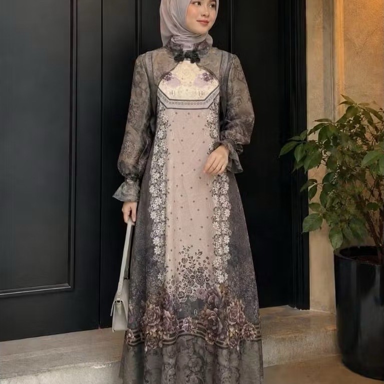 Gamis Reyna, dress reyna series, gamis terbaru 2026, dress printing