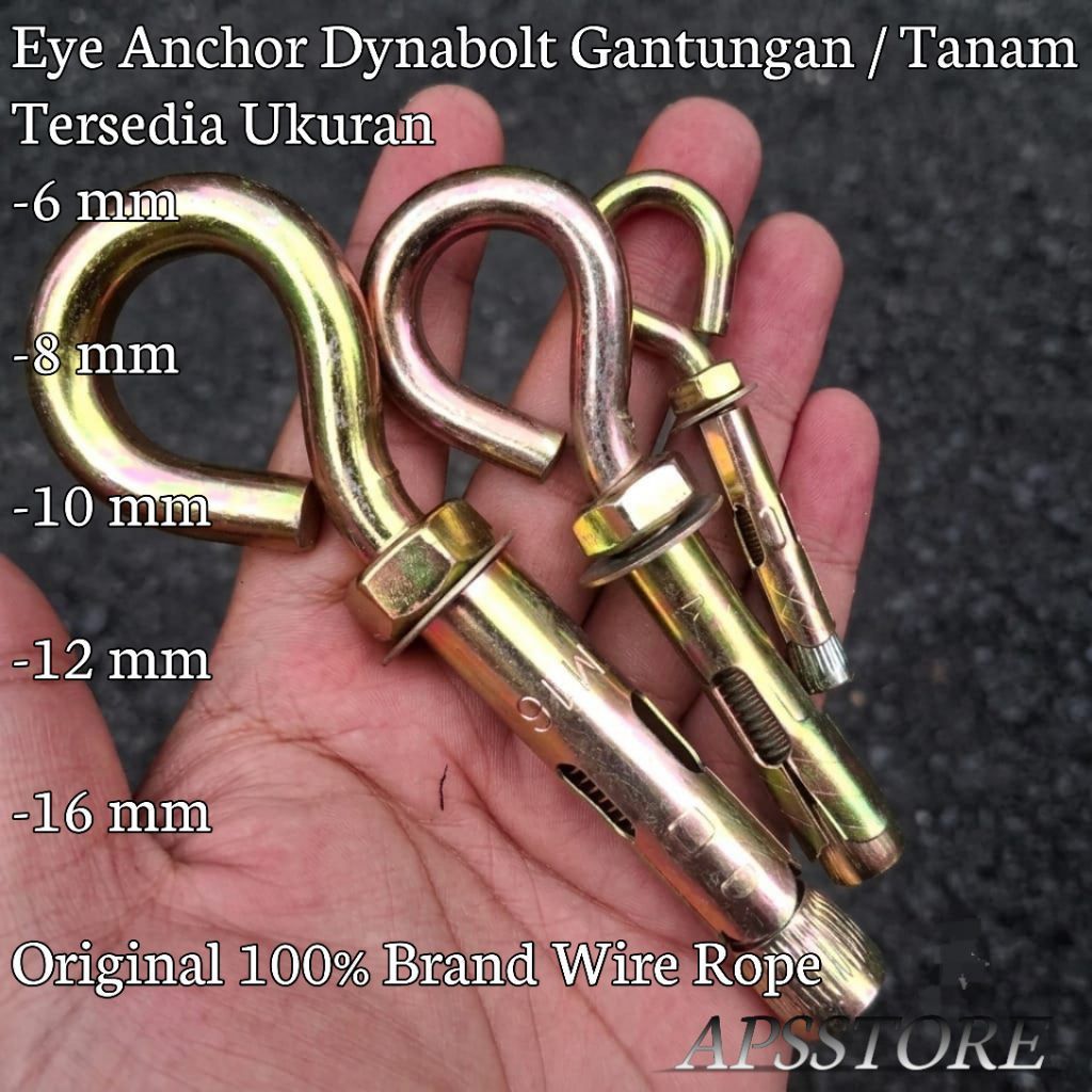 Eye Anchor Dynabolt 6 Mm 8 Mm 10 Mm 12 Mm 16 Mm Anchor Dinabol / Gantungan Sekrup Tanam