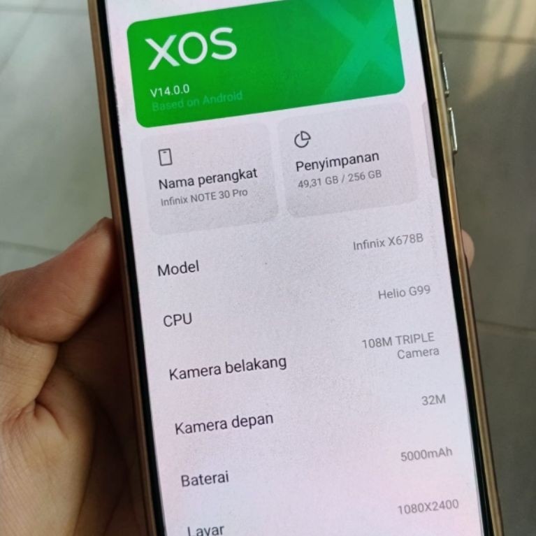 Infinix Note 30 pro 8/256 Minus Unit & cas68w