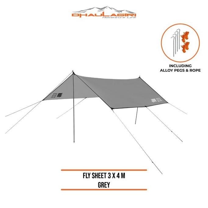 Dhaulagiri - Flysheet 3M X 4M - Shelter Ultralight Pelindung Tenda Waterproof PU 3000 mm GMS
