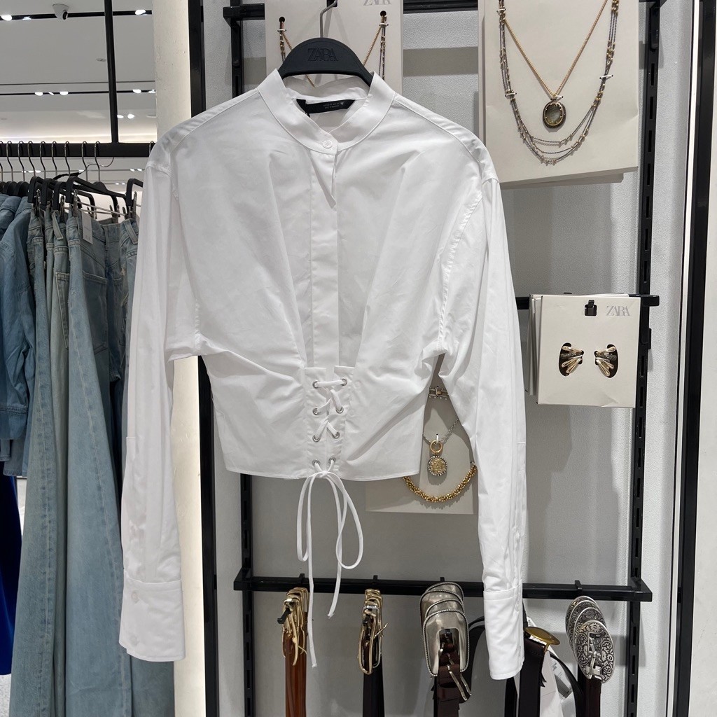 Kemeja Crop Korset ZARA Women Jastip (jasa titip)