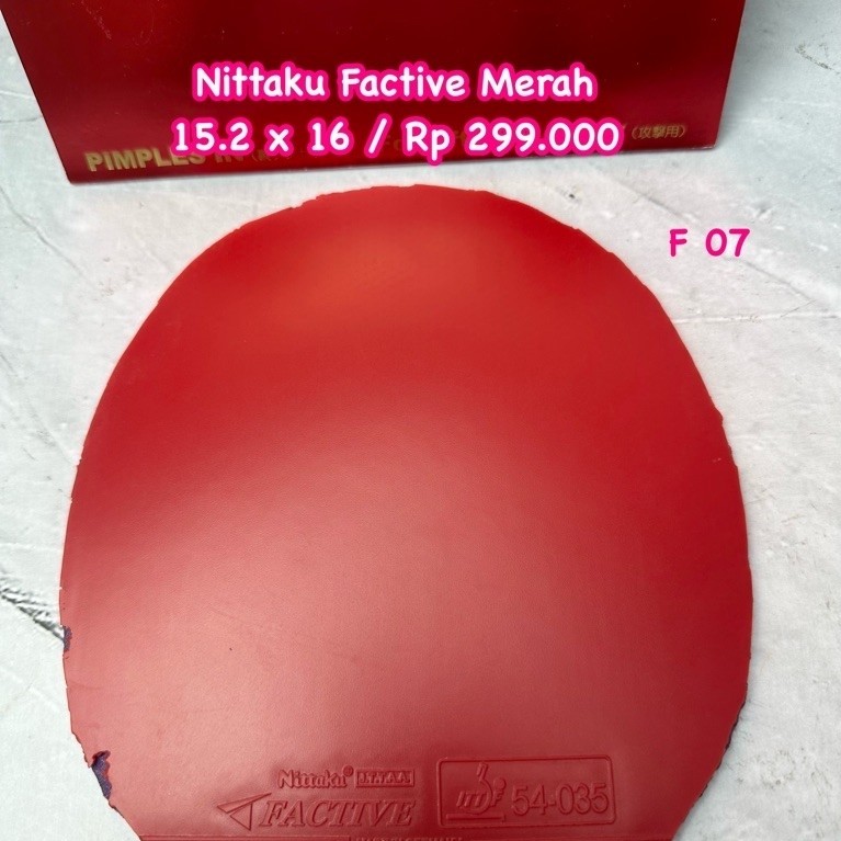SECOND KARET TENIS MEJA PINGPONG NITTAKU FACTIVE WARNA MERAH