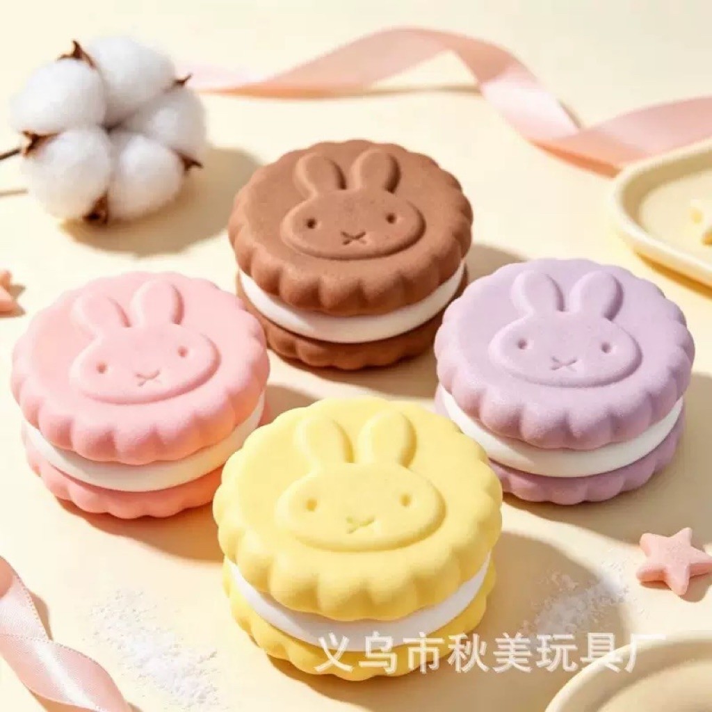 Bunny Cookie Squishy Slow Rising Kawaii Rabbit Cookie Macaron Squishy