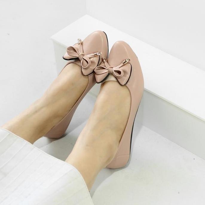 Shoes- Mlovy Clarissa Flat Shoes Karet Nita Sandal Balet Tali Pita Sintetis