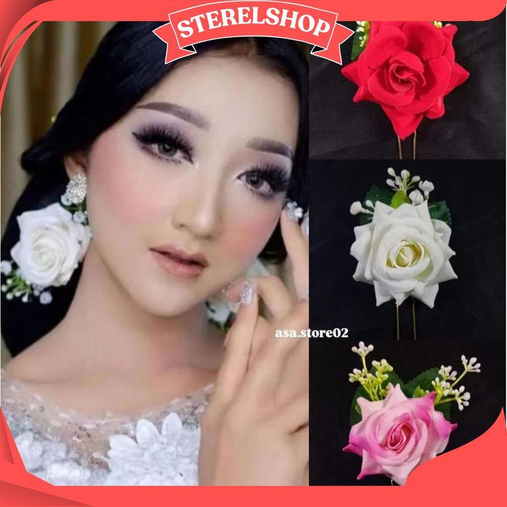 Tusuk Konde Bunga Mawar/Tusuk Konde Rambut Sanggul AS Termurah