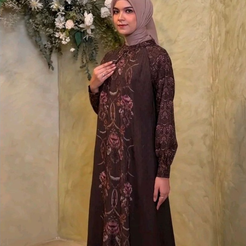 DALIA DRESS ORI JAVINA OFFICIAL  / DALIA DRESS BROWN  by JAVINA  /  GAMIS DRESS DALIA BROWN by JAVIN