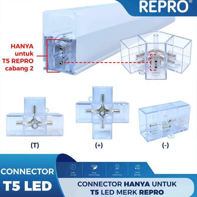 [] [KHUSUS UNTUK MERK REPRO] REPRO Connector T5 LED - Hexagon Connector T5 LED - Socket Lampu - Adap