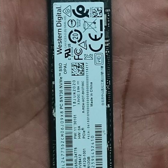 ssd 512gb nvme wd pc sn730 gen 3
