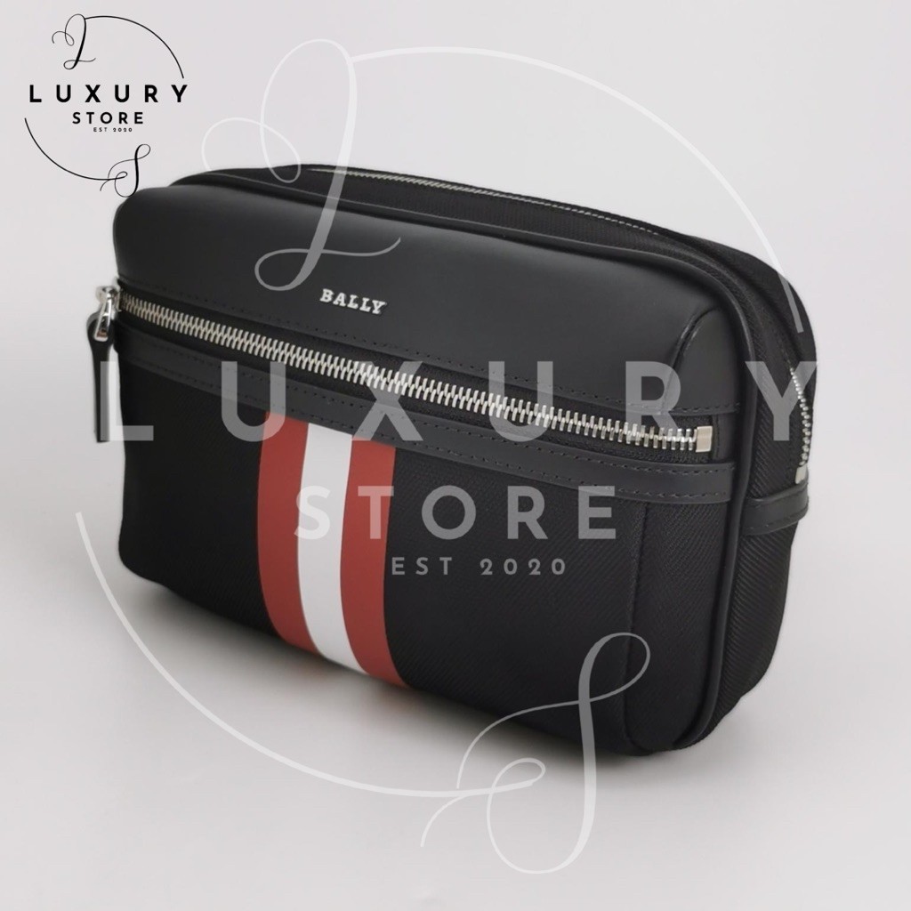 LUXURY STORE Waistbag Bally Thate Belt Bag Pria Red Strip Original