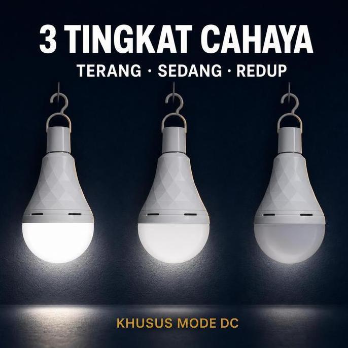 [] AOKI Lampu LED Emergency AC/DC Rechargeable 10W 15W 18W Bohlam Darurat Otomatis Menyala Saat List