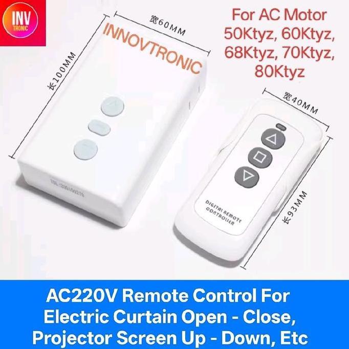 TJ7500 AC220V 500W Remote Control For Electric Curtain, Projector Screen, Garage, AC Motor 50Ktyz 60