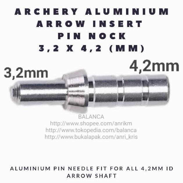 Pin Nock 4.2Mm X 3.2Mm Aluminium Pin Nock Anak Panah Arrow Insert Pin Nock Bushing Adapter Nock Pin