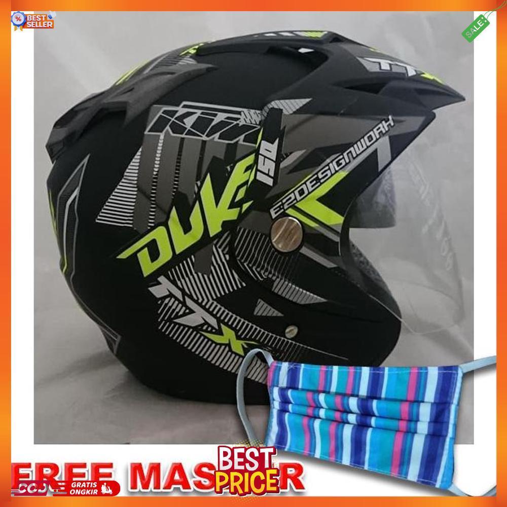 11.11 PROMO Helmet Double Visor Dua Kaca Helem Duke Doff