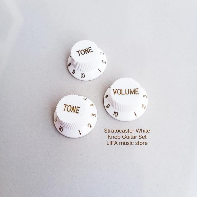 Stratocaster White Knob Guitar Set