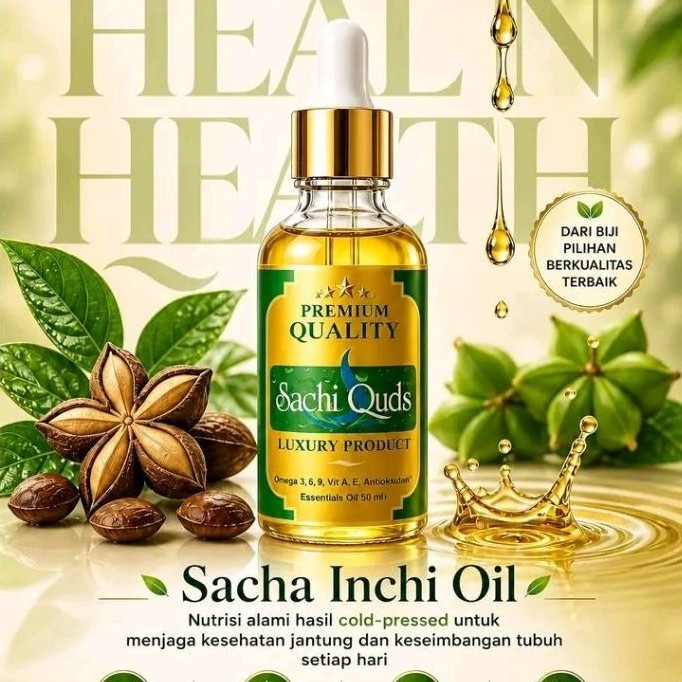 Sachi Quds Oil, 50ml. Utk batuk, radang tenggorokan, luka, jerawat, sariawan dll.