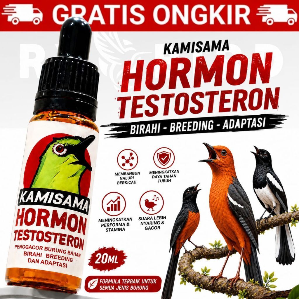 Kamisama Hormon Testosteron 20ml Penggacor Burung Peningkat Birahi Breeding Adaptasi untuk Semua Jen