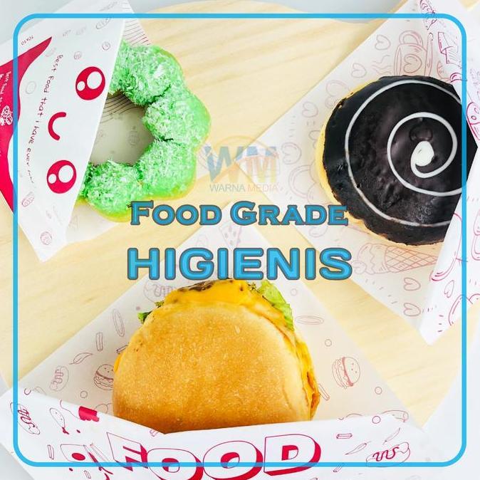Letg- (Isi 100Pcs) Kertas Donat Laminasi / Kertas Burger Laminasi / Kertas Donat Alas / Burger Wrap 