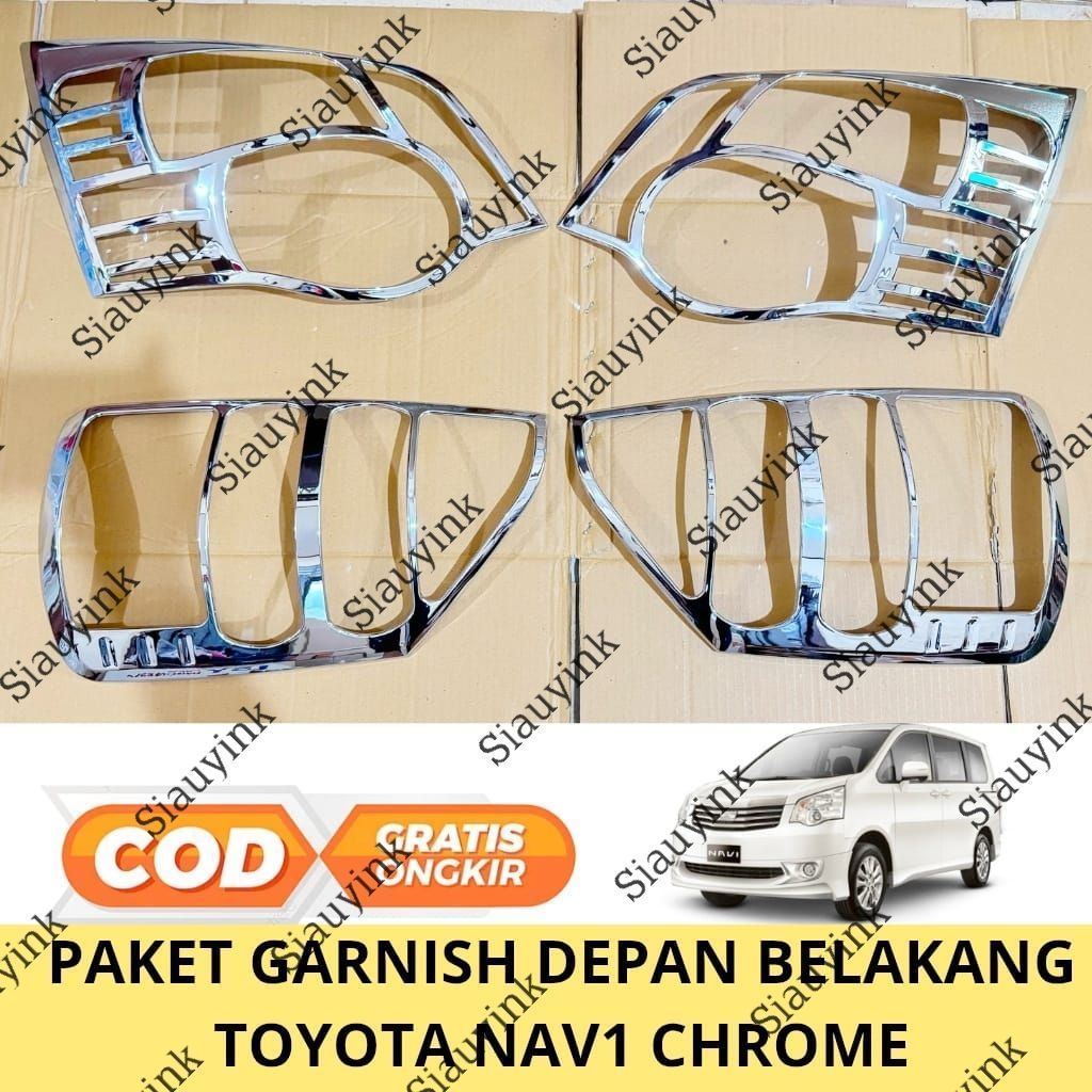paket garnish depan belakang Toyota Nav1 Nav 1 chrome