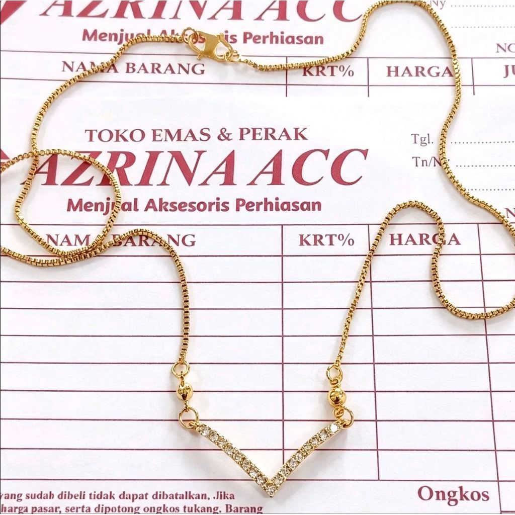 KALUNG FUJI GOLD BRACELET PERHIASAN WANITA BERLAPIS EMAS MUDA FREE SURAT DARI TOKO