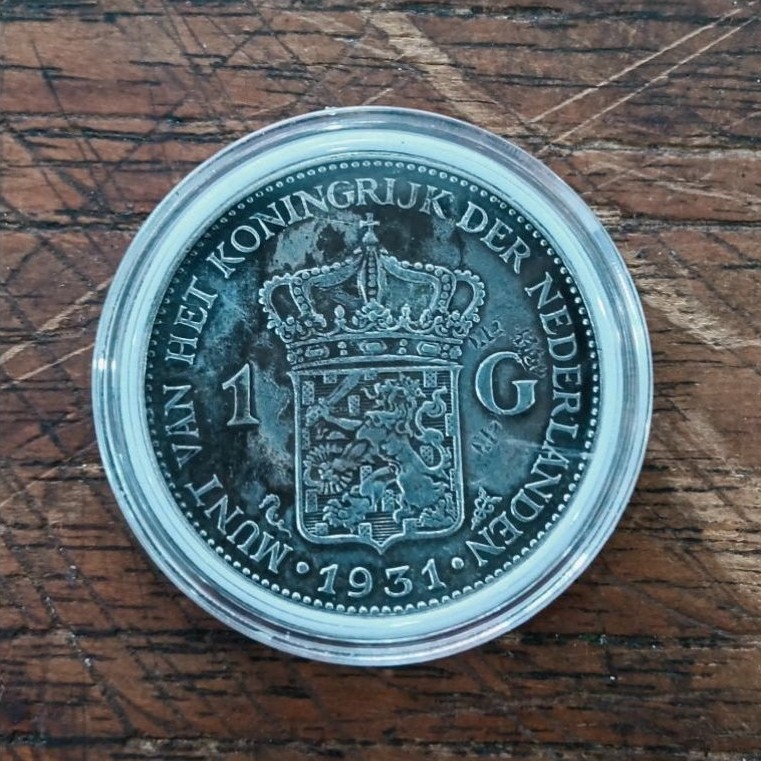 (l)koin perak wilhelmina 1G 1931 ori