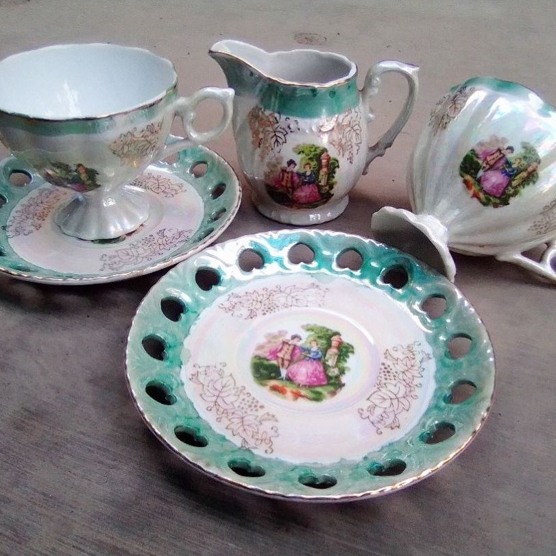 Tea Set Keramik Antik JAPAN Klasik Eropa Preloved
